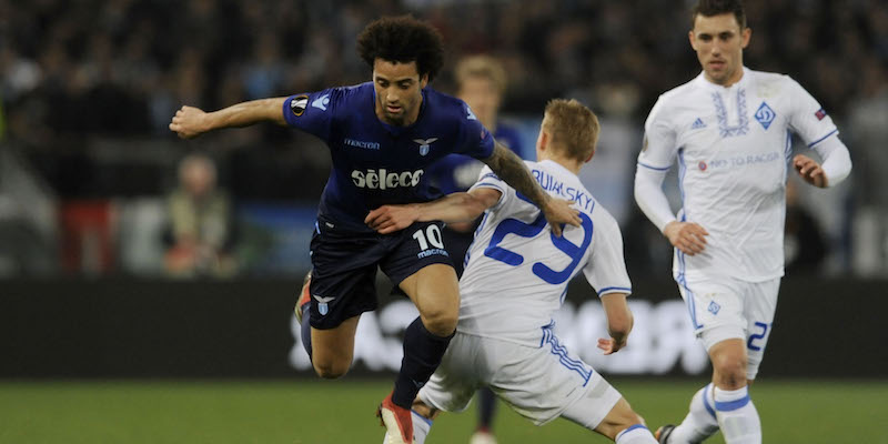 Felipe Anderon e Mykola Burda nella partita di andata(Marco Rosi/Getty Images)