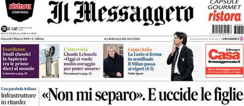 Le prime pagine di giovedì 1 marzo 2018