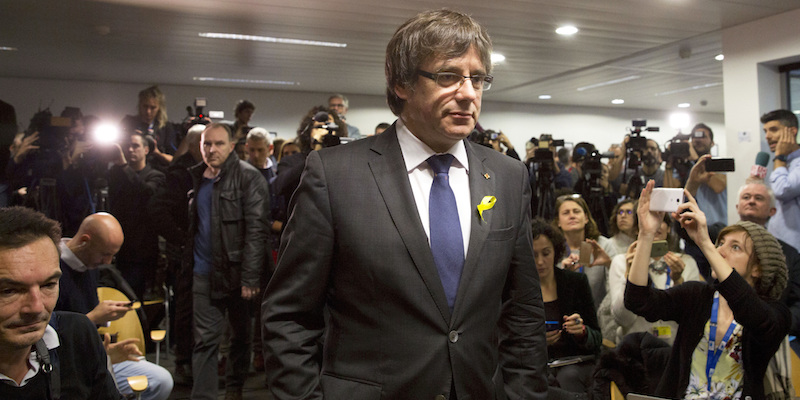 Carles Puigdemont a Bruxelles (AP Photo/Virginia Mayo)