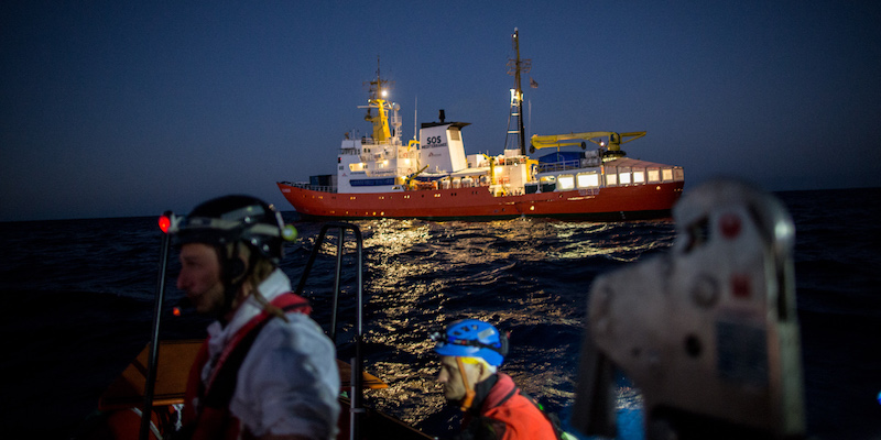 La nave di SOS Méditerranée Aquarius, il 26 dicembre 2017 (FEDERICO SCOPPA/AFP/Getty Images)