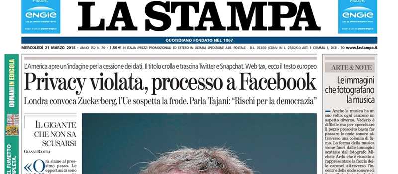 Le prime pagine di mercoledì 21 marzo 2018