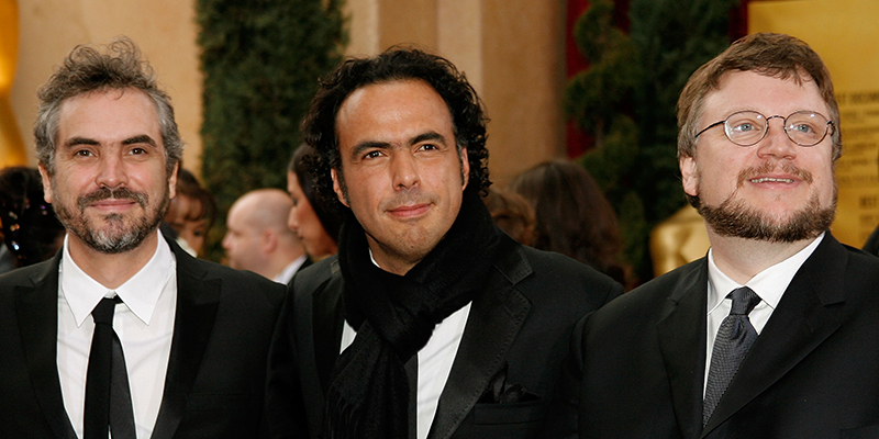 Alfonso Cuaron, Alejandro Gonzalez Inarritu e Guillermo del Toro, nel 2007 (Vince Bucci/Getty Images)
