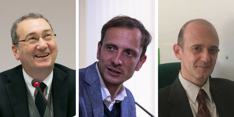 Sergio Bolzonello del PD (sinistra), Massimiliano Fedriga della Lega (centro), 
 Alessandro Fraleoni Morgera del M5S (destra). (ANSA)