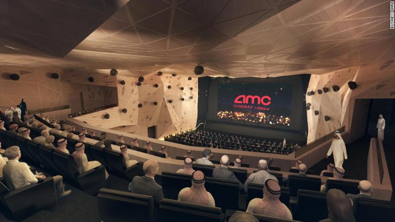 (Un render del cinema AMC di Riyad, in Arabia Saudita)