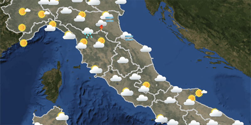 Le previsioni meteo per martedì 17 aprile