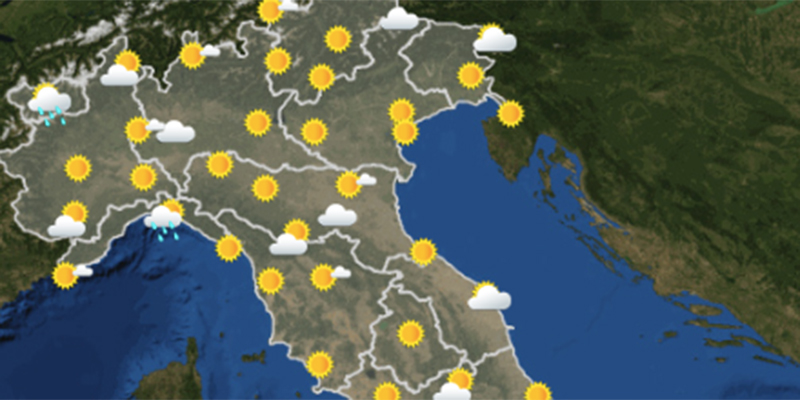 Le previsioni meteo in Italia per domani, lunedì 30 aprile