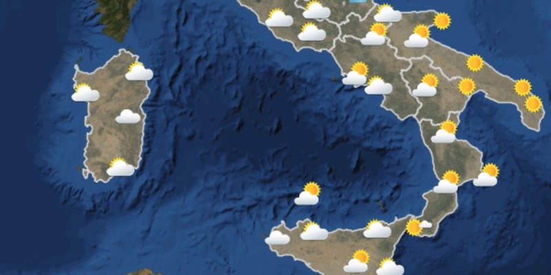 Domani mattina ci sarà un solo posto al sole: la Puglia (Servizio meteorologico dell'Aeronautica Militare)