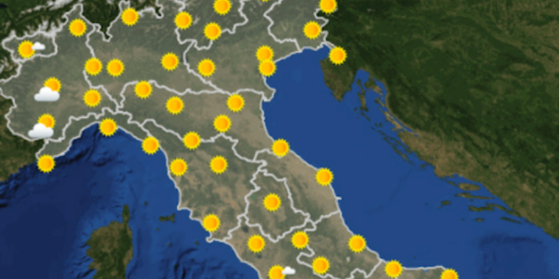 Il meteo in Italia per domani, giovedì 19 aprile