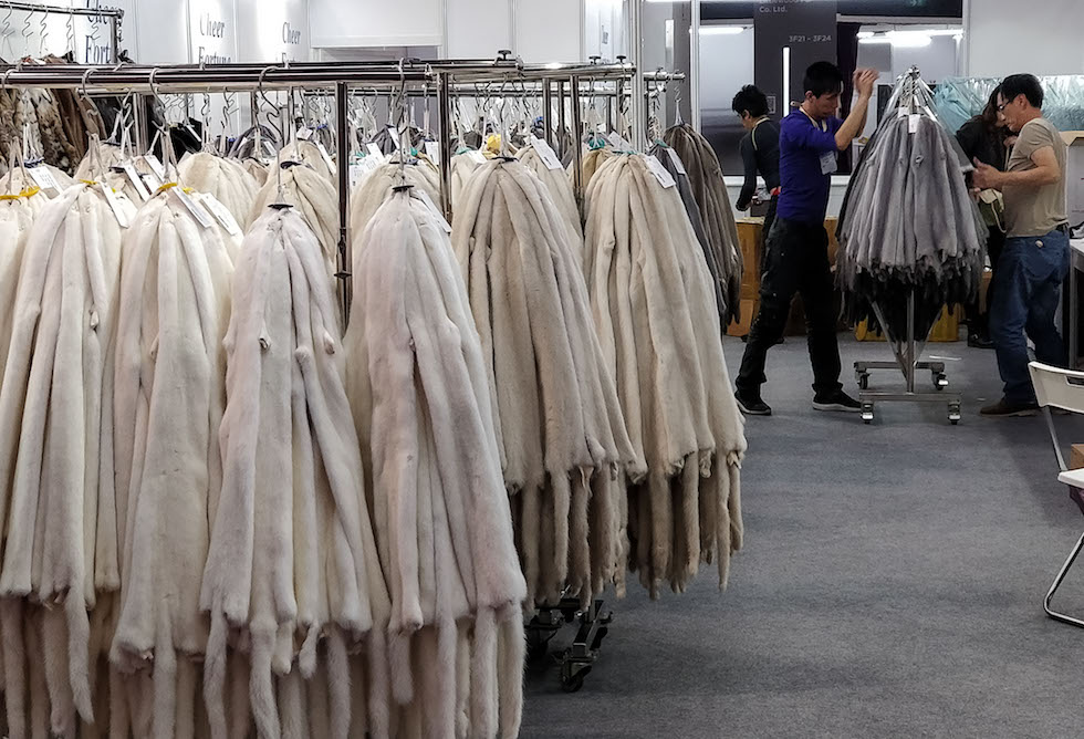 Pellicce di pelo di animale a una fiera a Hong Kong, 24 febbraio 2018
(VIVEK PRAKASH/AFP/Getty Images)