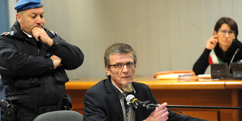 Stefano Binda durante il processo per l'omicidio di Lidia Macchi (ANSA)