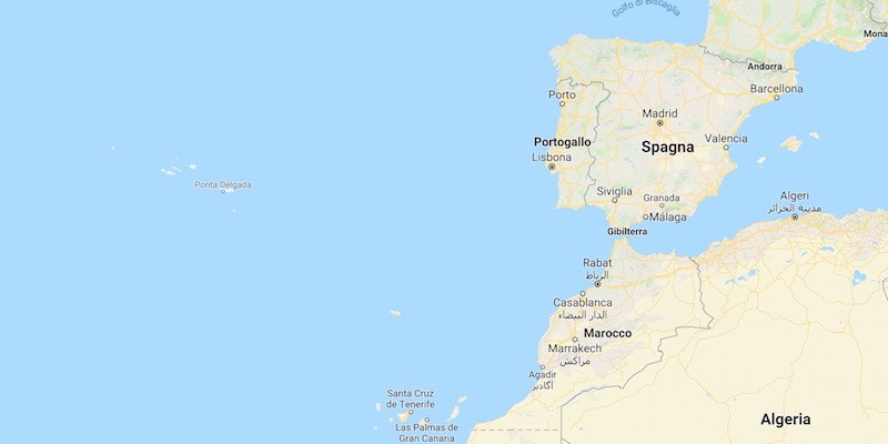 Il tratto di oceano Atlantico tra le Azzorre e il Portogallo è dove Aldo Revello e Antonio Voinea sono dispersi