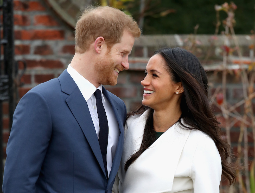 Il principe Harry (33) e l'attrice Meghan Markle (36) al photocall per l'annuncio del loro matrimonio a Kensington Palace, Londra, 27 novembre 2017
(Chris Jackson/Getty Images)