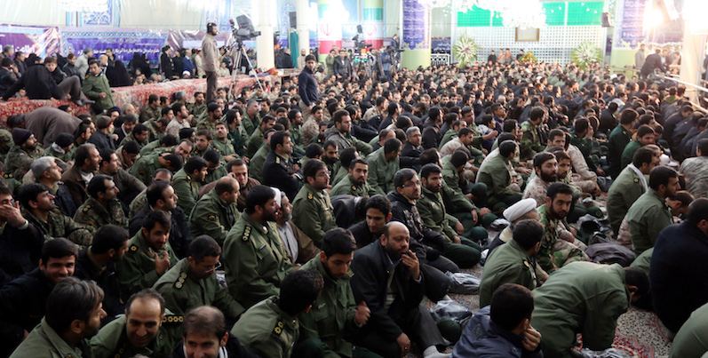 Soldati delle Guardie rivoluzionarie a Teheran (ATTA KENARE/AFP/Getty Images)