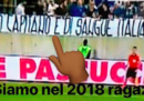 Lo striscione razzista contro Balotelli nell'ultima partita dell'Italia