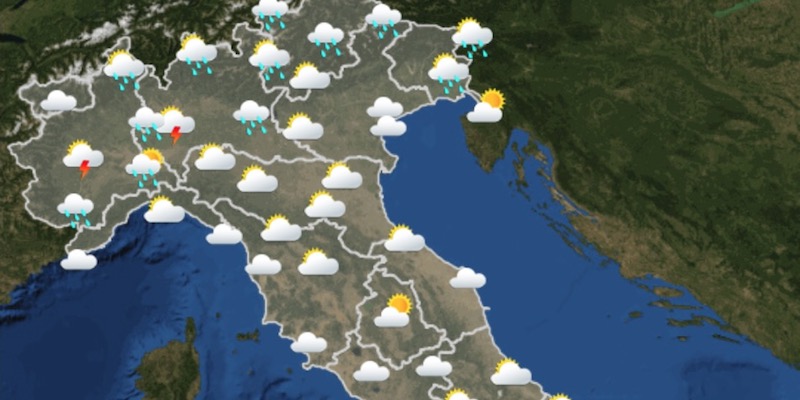 Le previsioni del tempo sul nord Italia per la mattina di martedì 29 maggio 2018 (Servizio meteorologico dell'Aeronautica militare)