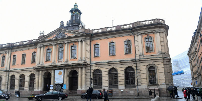 La sede dell'Accademia che assegna il Noble per la letteratura, Stoccolma (FREDRIK SANDBERG/AFP/Getty Images)