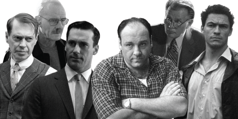 Nucky Thompson (Boardwalk Empire), Walter White (Breaking Bad), Don Draper (Mad Men), Tony Soprano (I Soprano), Josiah Bartlet (West Wing), Jimmy McNulty (The Wire)