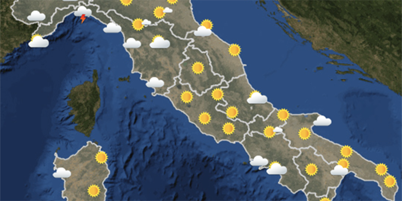 Le previsioni meteo per martedì 12 giugno