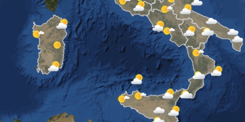 Le previsioni del tempo per la mattina di mercoledì 20 giugno 2018 sul sud Italia (Servizio meteorologico dell'Aeronautica militare)