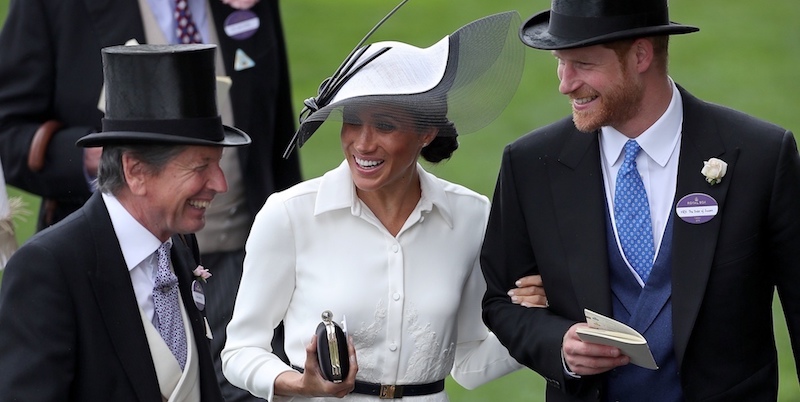 Il principe Harry e Meghan Markle, duchi del Sussex, al primo giorno del Royal Ascot, Inghilterra, 19 giugno 2018 
(DANIEL LEAL-OLIVAS/AFP/Getty Images)