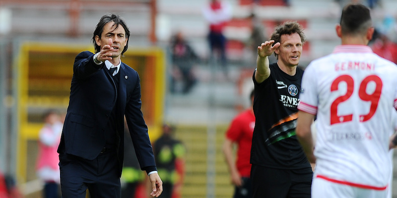 Filippo Inzaghi, allenatore del Venezia, durante la partita di campionato contro il Perugia (LaPresse/Roberto Settonce)