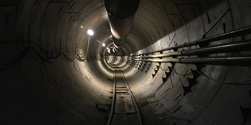 Il tunnel di prova scavato da The Boring Company vicino a Los Angeles, in California (Elon Musk su Twitter)