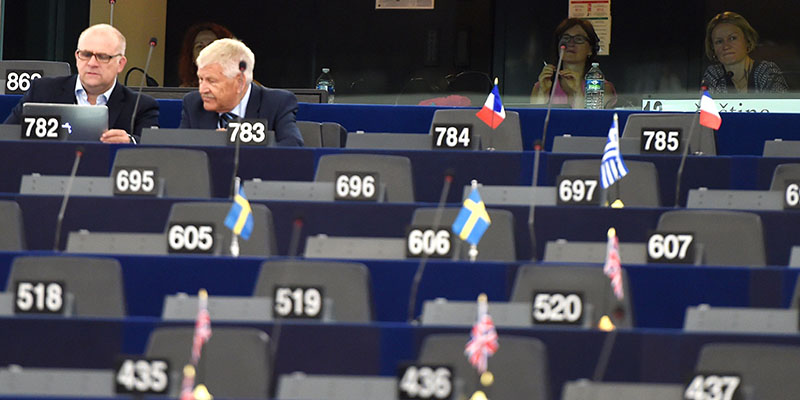 Parlamento europeo di Strasburgo, 3 luglio 2018 (FREDERICK FLORIN/AFP/Getty Images)
