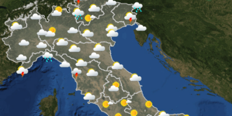 Le previsioni meteo per domenica 22 luglio