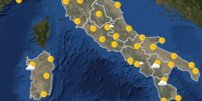 Le previsioni meteo per martedì 31 luglio