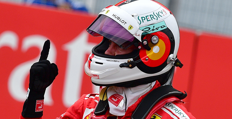 Sebastian Vettel, pilota Ferrari, al Gran Premio di Germania (ANDREJ ISAKOVIC/AFP/Getty Images)