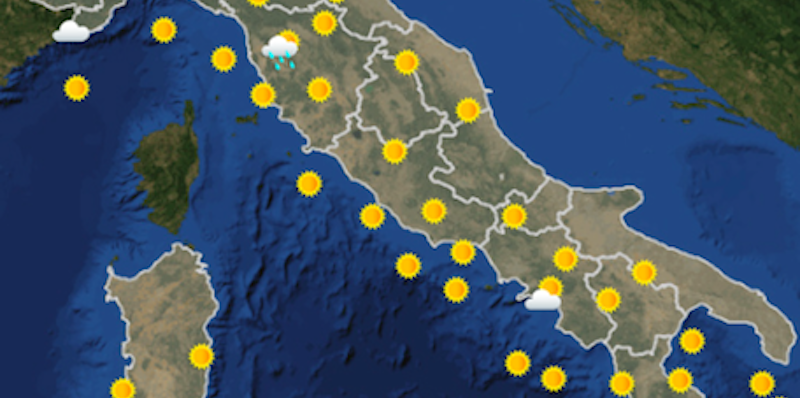 Le previsioni meteo per domani, domenica 15 luglio