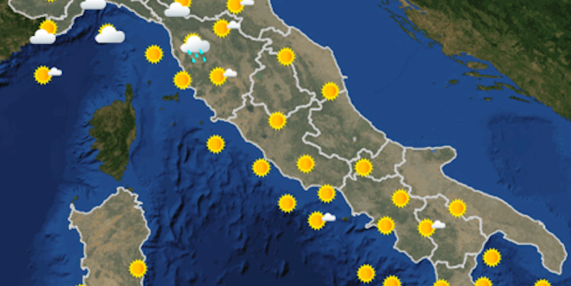 Le previsioni meteo per lunedì 30 luglio