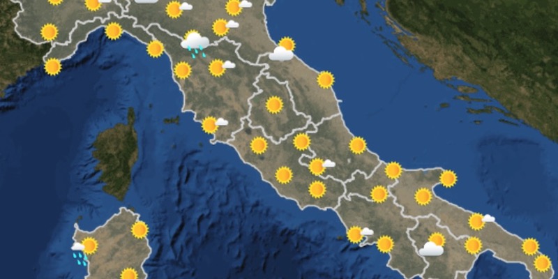 Le previsioni meteo per martedì 24 luglio