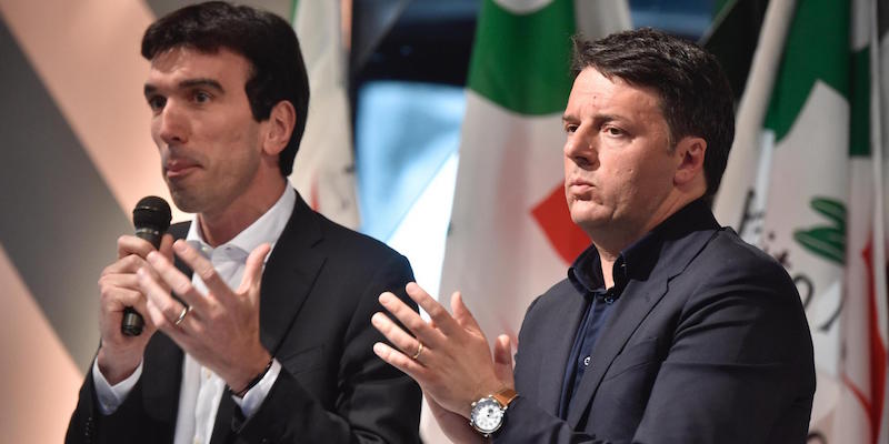 Matteo Renzi e Maurizio Martina nell'aprile 2017 (ANSA/MAURIZIO DEGL'INNOCENTI)
