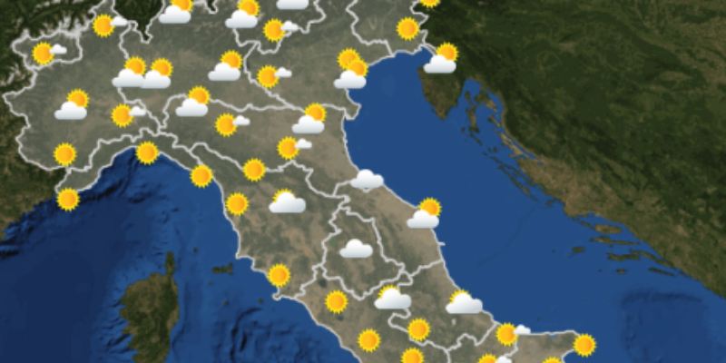 Le previsioni meteo per domani, domenica 8 luglio