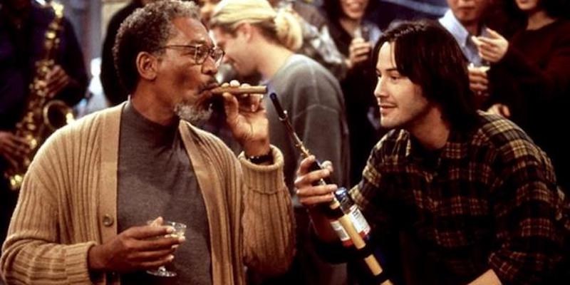 Morgan Freeman e Keanu Reeves in "Reazione a catena" (1996)