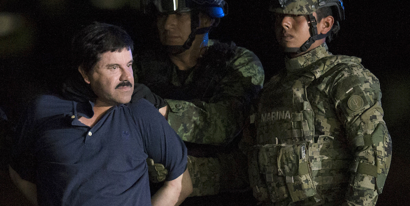 Il trafficante di droga messicano Joaquin "El Chapo" Guzman (AP Photo/Rebecca Blackwell)