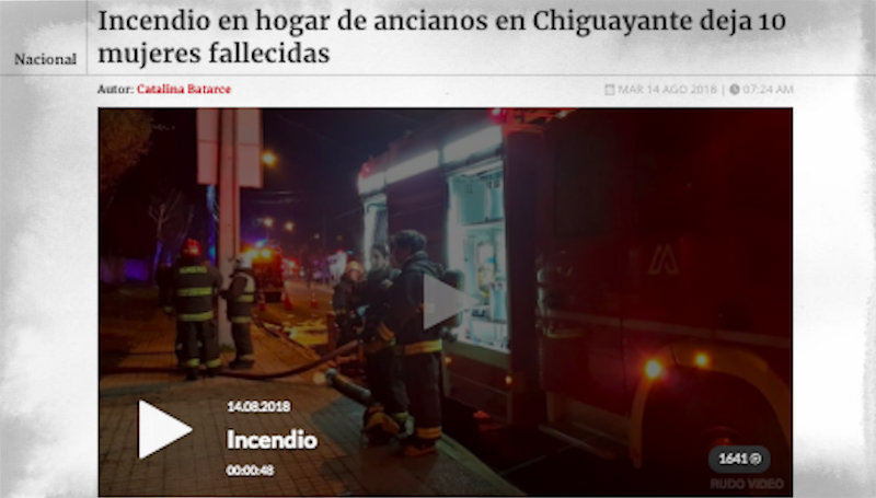 Dieci anziane sono morte in un incendio in una casa di cura in Cile