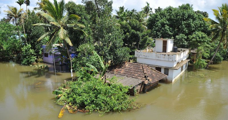 Le alluvioni nella zona di Alappuzha, nel Kerala, in India, 21 agosto 2018
(MANJUNATH KIRAN/AFP/Getty Images)