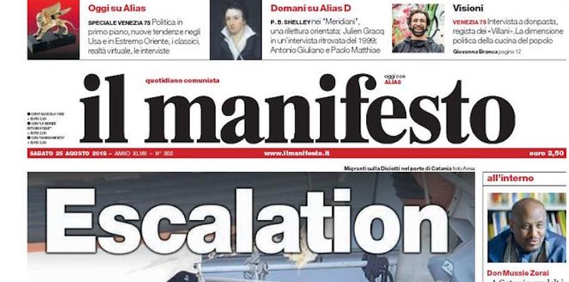 Le prime pagine di sabato 25 agosto 2018