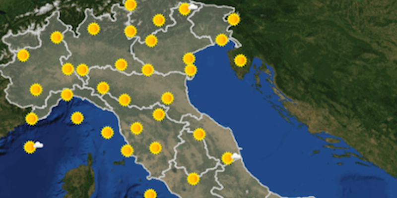 Le previsioni meteo per domani, lunedì 27 agosto