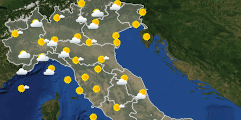 Le previsioni meteo per lunedì 20 agosto