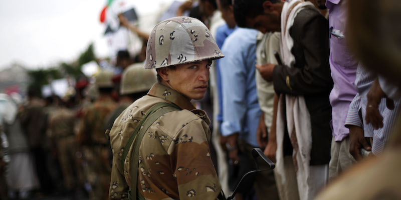Un soldato yemenita a Sana'a, Yemen (AP Photo/Hani Mohammed)