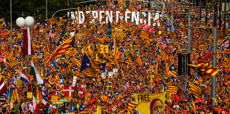 La manifestazione indipendentista a Barcellona, 11 settembre 2018 (David Ramos/Getty Images)