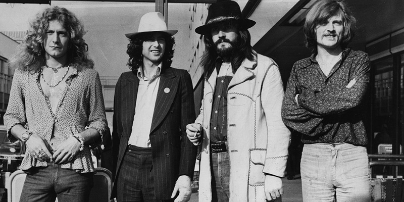  I Led Zeppelin nel 1973. Da sinistra: Robert Plant, Jimmy Page, John Bonham (1947-1980), John Paul Jones (Evening Standard/Getty Images)
