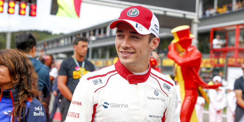Charles Leclerc prima della partenza dell'ultimo Gran Premio del Belgio di Formula 1 (MCO, Alfa Romeo Sauber F1 Team)