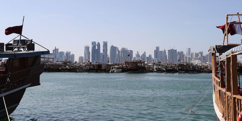 Il porto di Doha, in Qatar, il 5 giugno 2017 (STR/AFP/Getty Images)