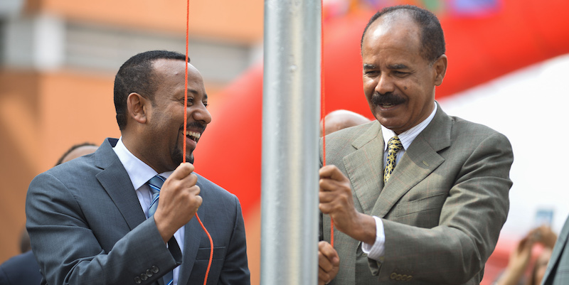 Abiy Ahmed e Isaias Afwerki ad Addis Abeba (MICHAEL TEWELDE/AFP/Getty Images)