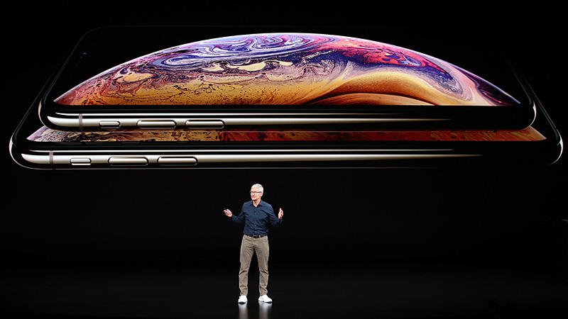 Gli iPhone XS e iPhone XS Max presentati dal CEO di Apple, Tim Cook - Cupertino, California, Stati Uniti (Justin Sullivan/Getty Images)