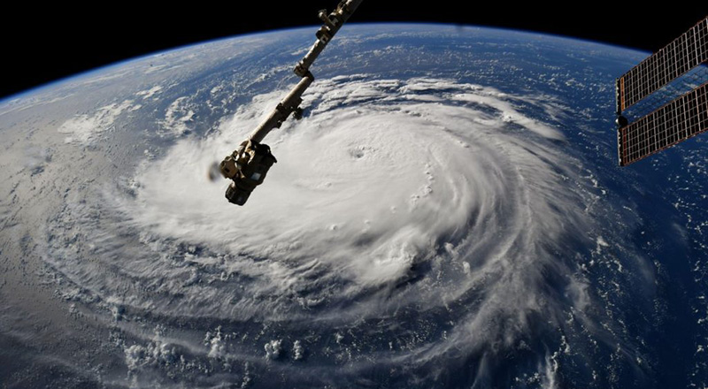 L'uragano Florence visto dalla Stazione Spaziale Internazionale, in orbita intorno alla Terra (NASA)